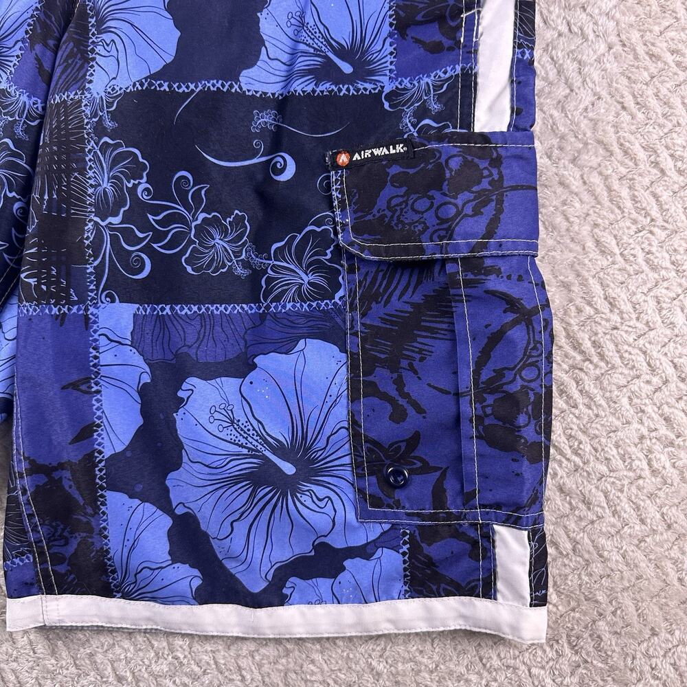 AIRWALK Men’s Size Small SWIM TRUNKS BOARD SHORTS Blue Floral Mesh Lining‎ - Picture 7 of 14